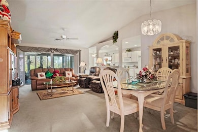 Living room and dining room