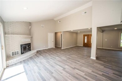 Wide open living room and dining area