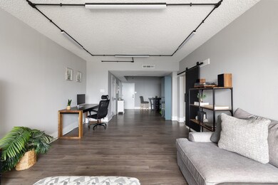 Oversized living space with designated work from h