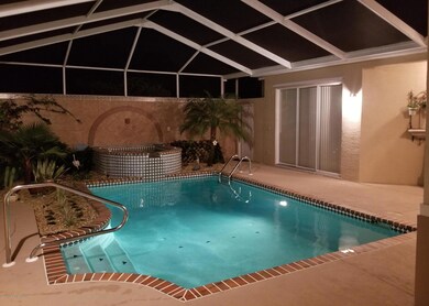Pool night  with all lights on