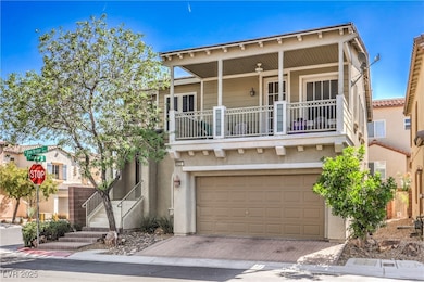 View of front of house with a balcony, an attached