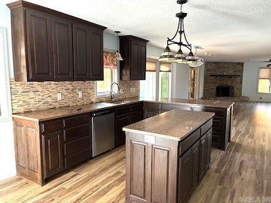 View from kitchen to dining room and living room