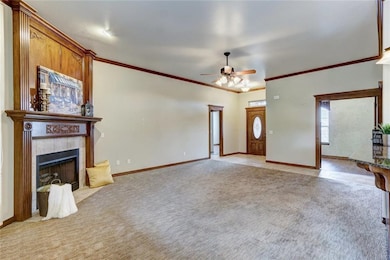 Front door, living room and study.
