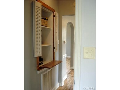Built-in storage in the downstairs hall is conveni