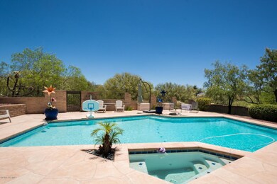 Sparkling pool and spa.