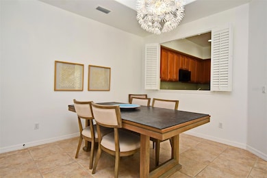 Dining Room with cafe shutter to kitchen