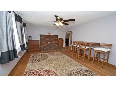 Living Room. LR features base for a wood stove and