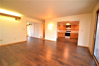 View from family room into kitchen