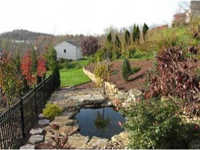 Exterior Back. The Koi pond & waterfall was design