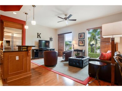 Island kitchen looking east over family room with 