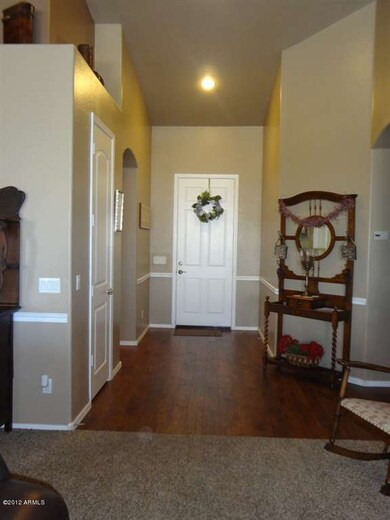 View of the front door from family room
