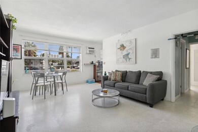 Living room with terrazzo floors