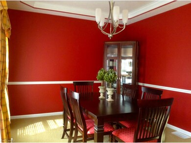 Sunny dining room with tray ceiling, wainscoting a