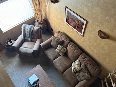 Living room featuring a textured wall