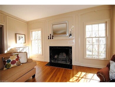 Fireplace wall features great architectural detail
