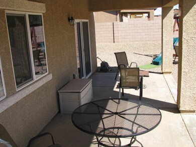 Under covered patio