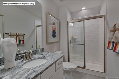 Full bathroom on 1st floor with shower and linen c