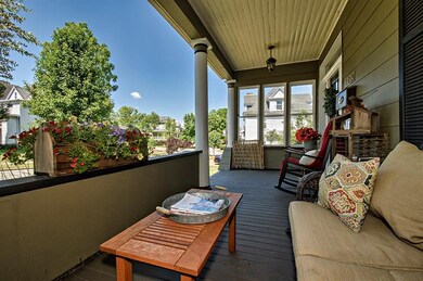 Tree-lined street and green views from the front p
