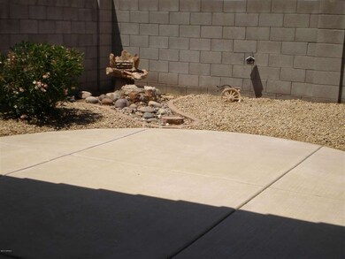 Back patio and fountain