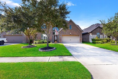 Flower beds are lined with stone.