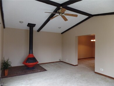 Fireplace and Vaulted Ceiling in the Family Room