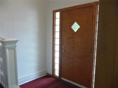 Front entry door with glass block sidelights.