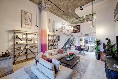 Exposed cement ceilings contrast well with the con