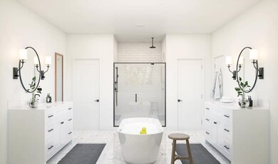 Primary bath with soaking tub