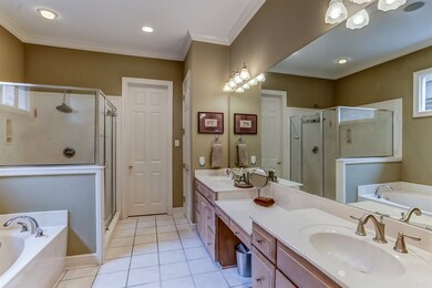 The spa-inspired luxury master bathroom boasts an 