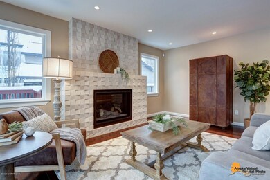 Unique stone fireplace