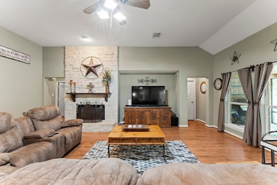 Spacious living room with high ceilings, featuring
