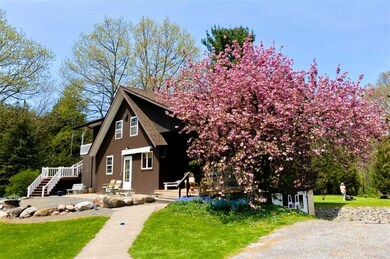 Front Elevation with Incredible flowering Crab Tre