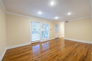 Wood finished floors, recessed lighting