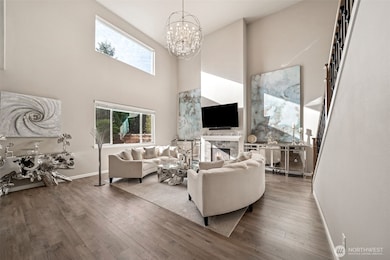 Dramatic two story living room