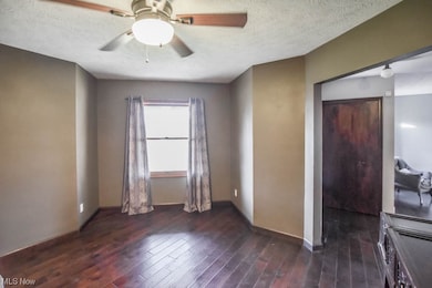 Dining room with wood flooring