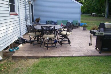 Rear View-stamped concrete patio