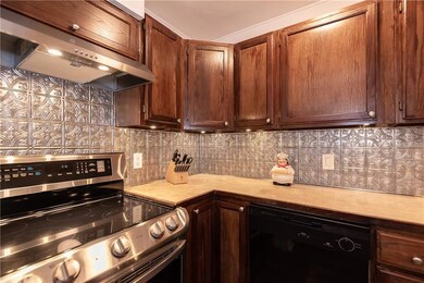 Kitchen with LG convention double oven range
