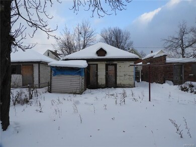 The back yard / garage area.
