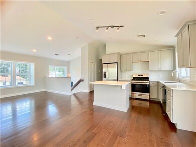 open space kitchen, living room, dining room