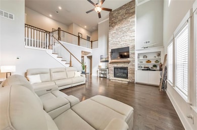 Inviting two-story living room