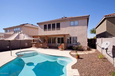 Back yard pool to back of home