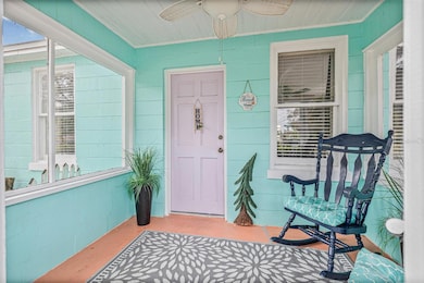 Covered and screened front porch