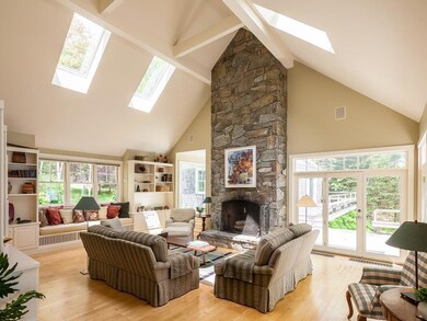 Living room with local granite wood...