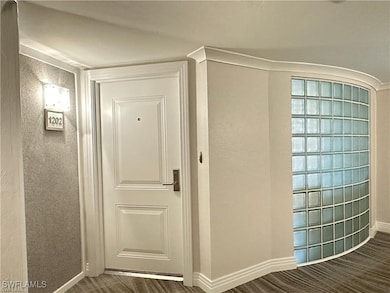 Corridor with a textured wall