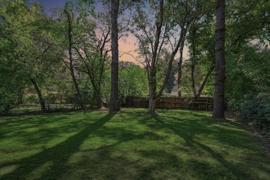 View of yard at dusk