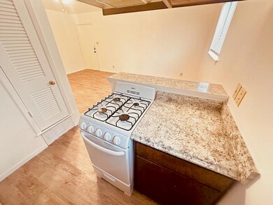 Kitchen with gas range gas stove, light wood-styl