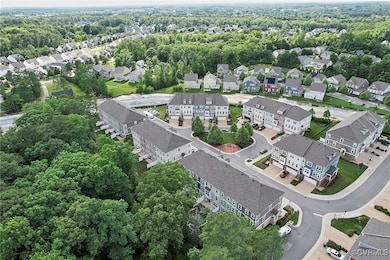 Aerial perspective of suburban area