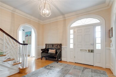 Front door with leaded transom