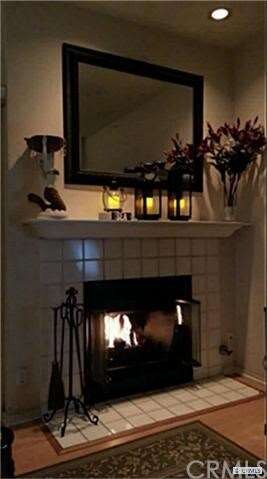 Fireplace with upgraded mantle