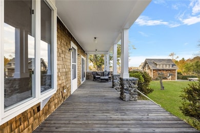 The extraordinary porch is 36'10